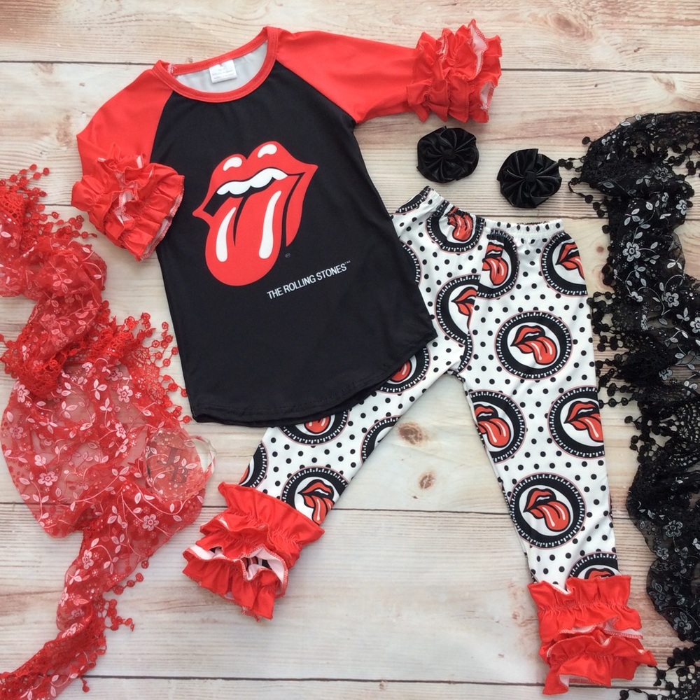 Boutique Girls Rolling Stone Ruffle Set